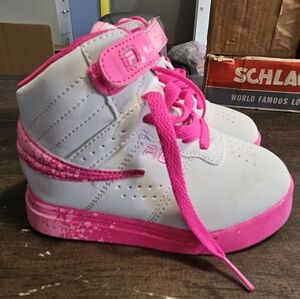 Girls FILA High-Top sneakers white and pink size 9